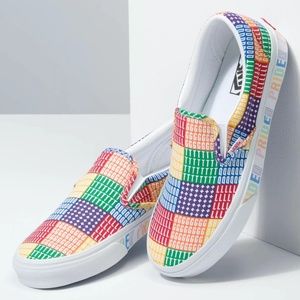 Vans Classic Slip On (Pride) Print Canvas Shoes Women's Sizes 8.5, 9.5, 10 New